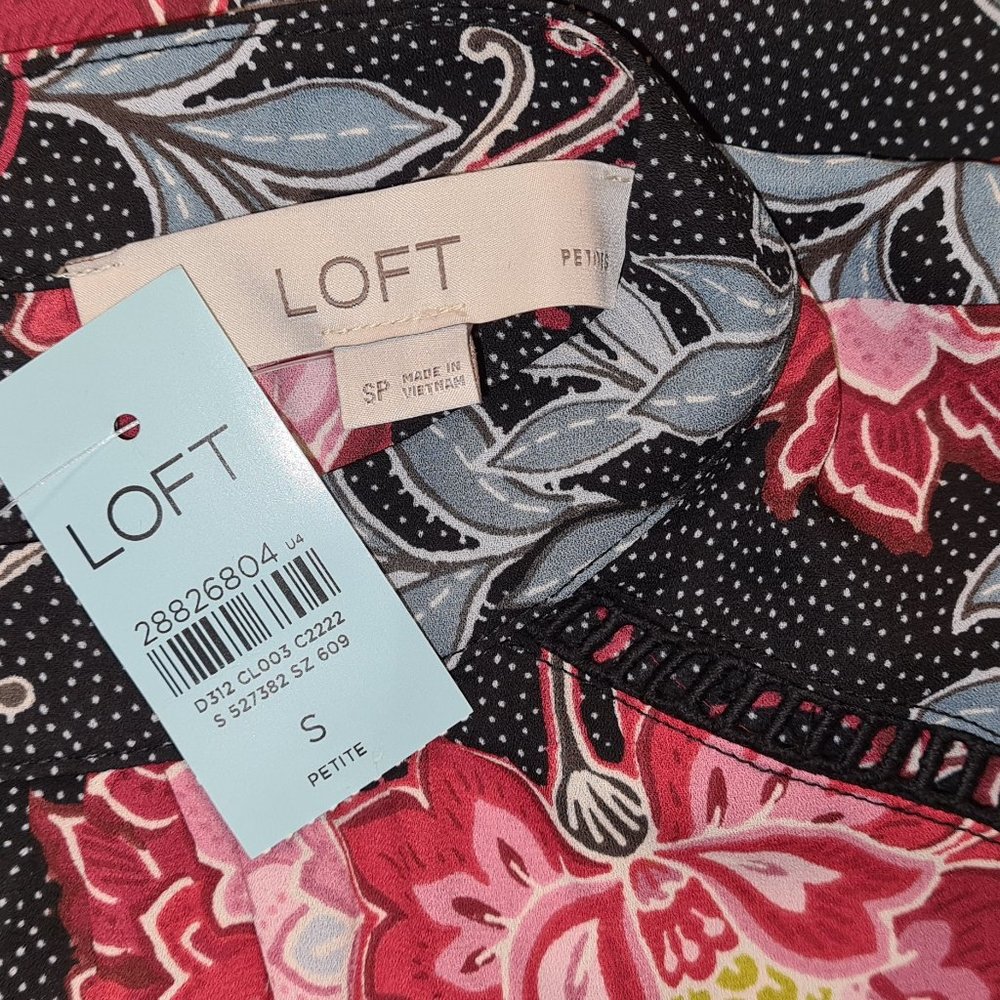 LOFT NWT Petite Garden Bell Sleeve Blouse SP - Picture 7 of 7